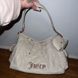 Juicy Couture White Quilted Shoulder Bag